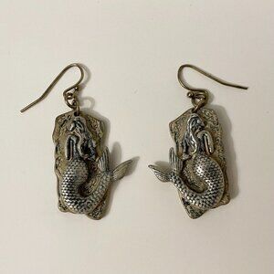 Vintage Mermaid Metal Hook Earrings
